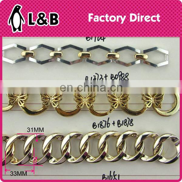 Latest design jewelry accessory gold plastic chain