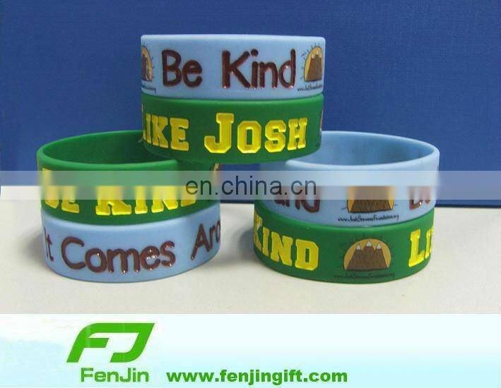 silk screen printed silicone rubber bracelet
