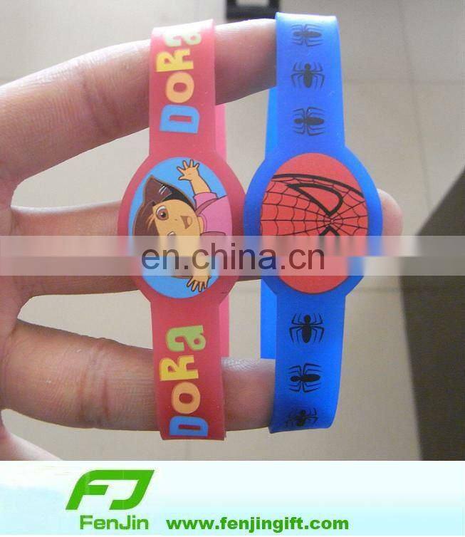 silk screen printed silicone rubber bracelet