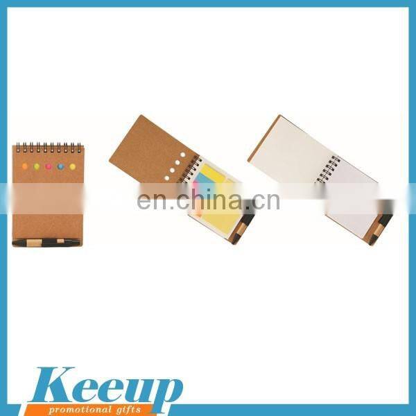 Logo customized Cheap Recycled Notebook with Stick and ballpen