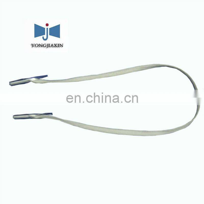 white elastic band with metal end