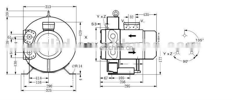 vertical installation vortex industrial silent vacuum blower compressor