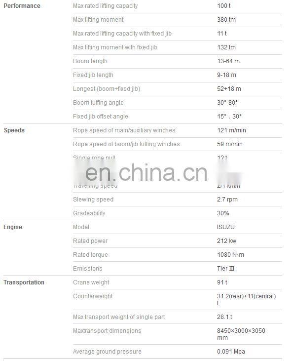 Factory New machine 100t Crawler Crane with competitive price
