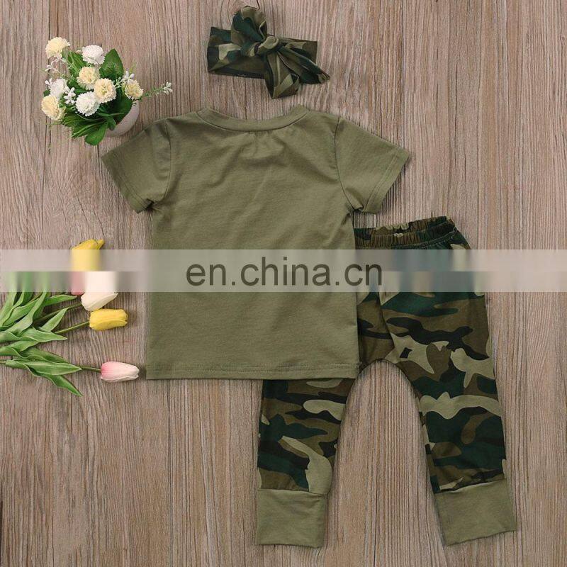 Stylish Summer Cotton Clothe Camouflage Pant Set Clothes Kids
