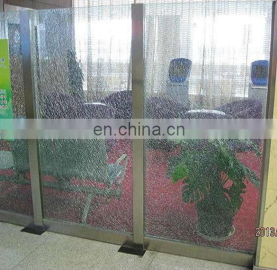 China high quality decorative tempered cracked glass broken glass table