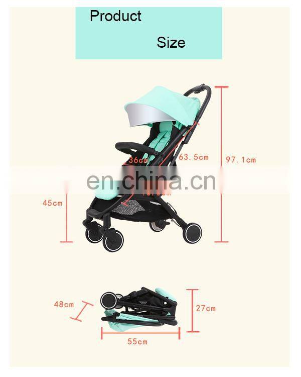 Lightweight Fiber Heated Adjustable Handle Baby Stroller