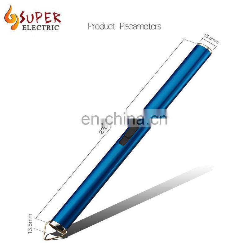 2019 Newest design Factory Cheaper wholesale stainless steel electric USB Arc candle lighter with safty lock and hanger