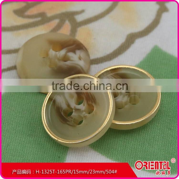 2 holes brown plastic resin button with custom made logo