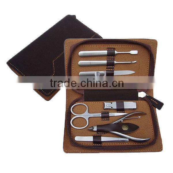 stainless steel black octagon shaped professional manicure set