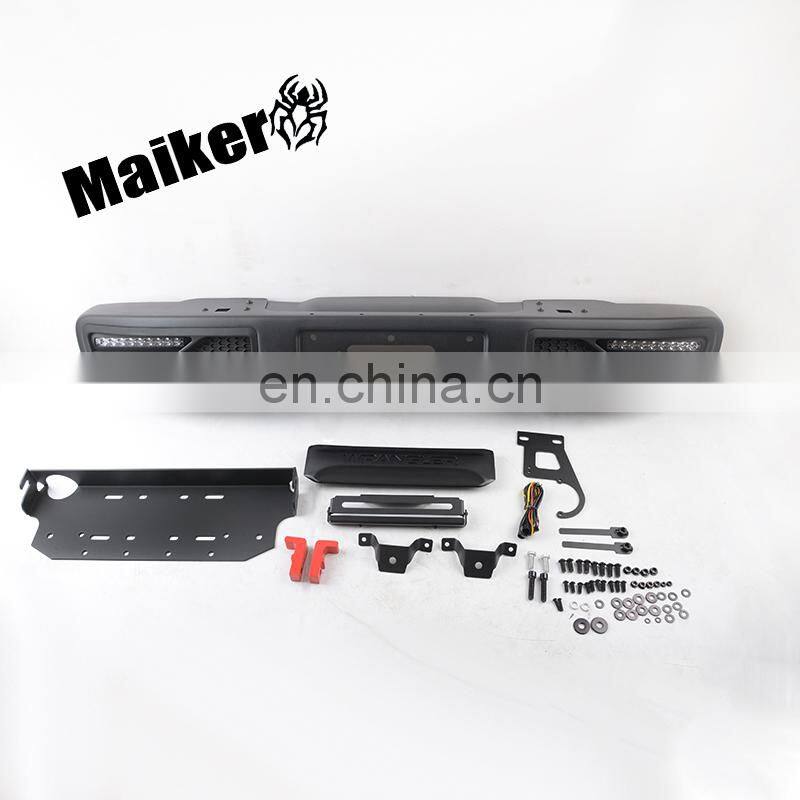 Auto Front Bumper with Light for Jeep Wrangler JK 07+ Car Accessories Black Front Bar