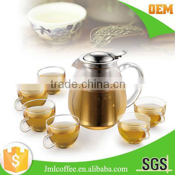 grace tea ware sets, Borosilicate Glass tea pot,tea cup sets