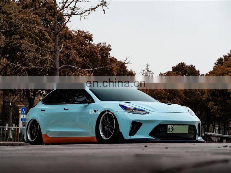 Runde New Arrival For Tesla model 3 Upgrade Hacker Robot Wide Body Kit Hood Front Rear Bumper And Lip Spoiler