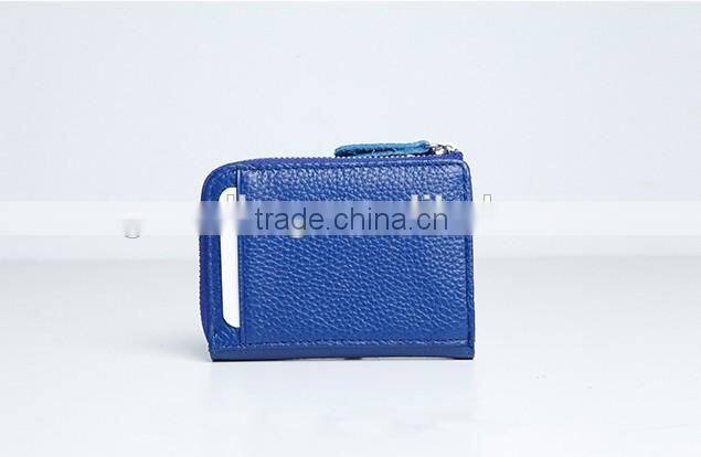 2016 pebbled leather mini card holder wallet with front card slot for women for men
