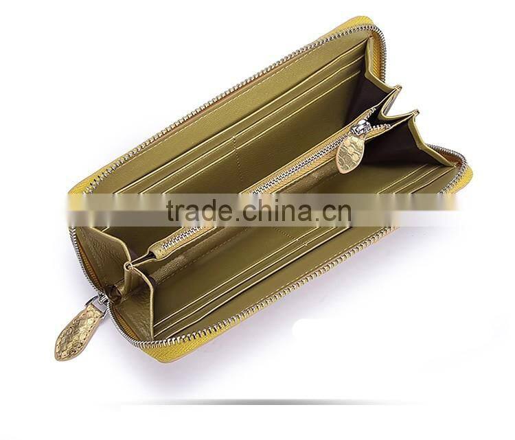 Custom Logo Lady Luxury Genuine Python Snake Skin Leather Clutch Bag Wallet for women