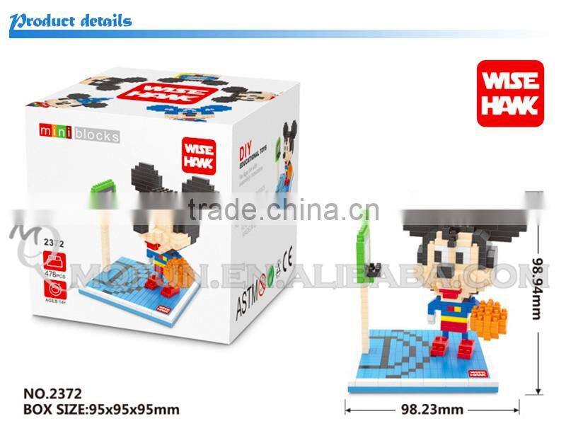 Mini Qute Kawaii WISE HAWK 5 styles Marvel avenger cartoon mouse plastic building blocks brick model educational toy
