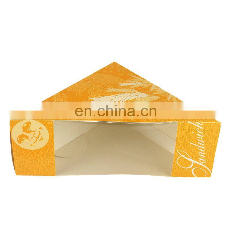 Disposable Sandwich Fast Takeaway Packaging White Kraft Paper Food Box With Clear Window For Salad