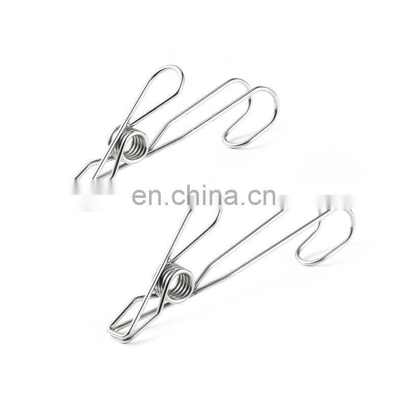 Home Storage Rack Laundry Chip Hooks Clothes Pegs Photo Clip Stainless Steel Clothespins Towel Chips Hook Laundry Storage Holder