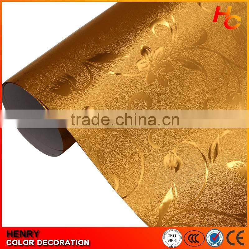 China new products self adhesive pvc decoration metallic film for door/wall