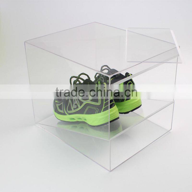 Clear Acrylic Glass Shoe Display Case, acrylic shoe display box