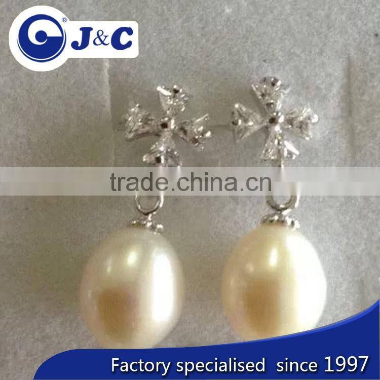 fashion real nature white pearl earring,pearl eardrop,black ear nail,black ear nail