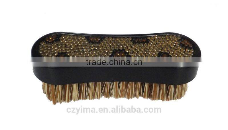 2015 new bling horse face brush with leopard pattern/rhinestone