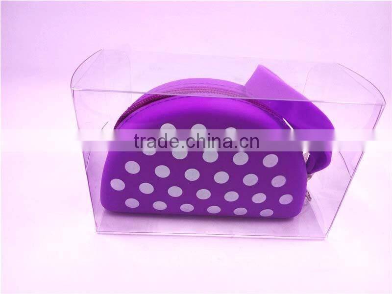Top Quality Unique Zipper Design Wallet Plastic Coin Pocket Soft Rubber Coin Purse