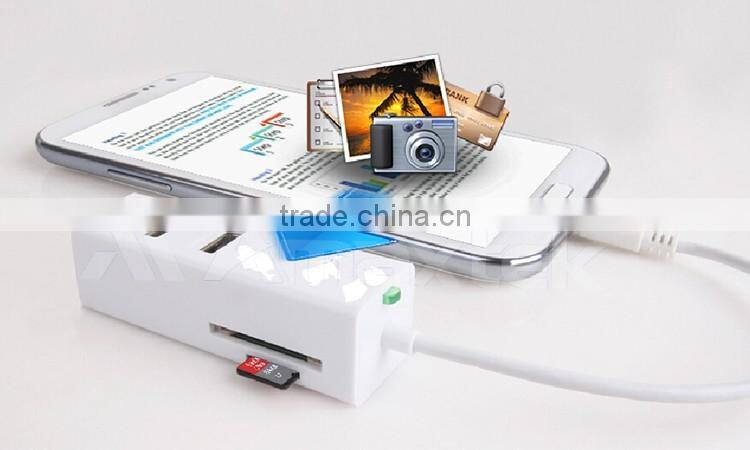 Portable Micro USB OTG Card Reader USB & 3 Port USB Hub