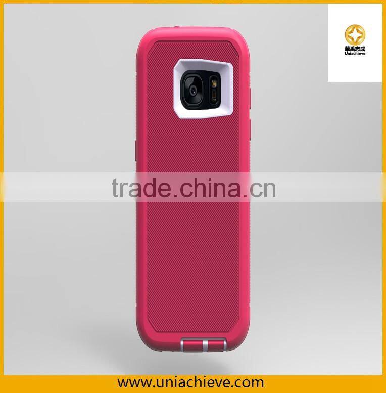 Case for Samsung S6/S7 Armor Hybrid Robot phone case with Full body covered red