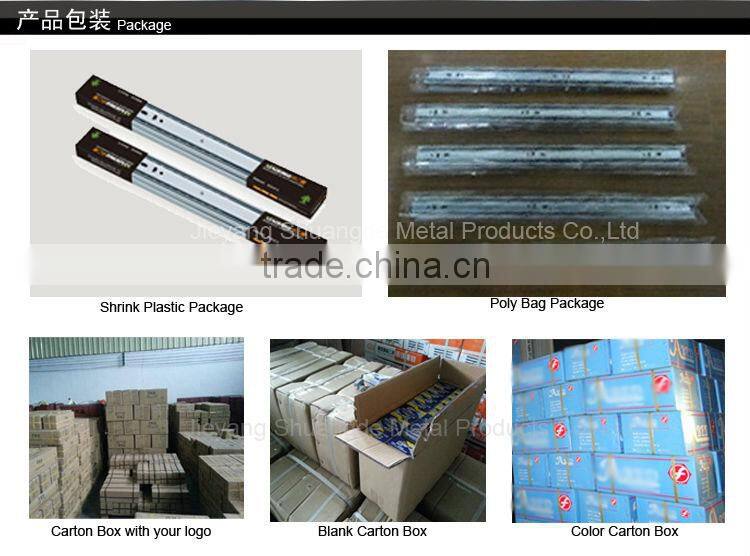 42mm 3 fold ball bearing drawer slide parts for bedroom drawer slide