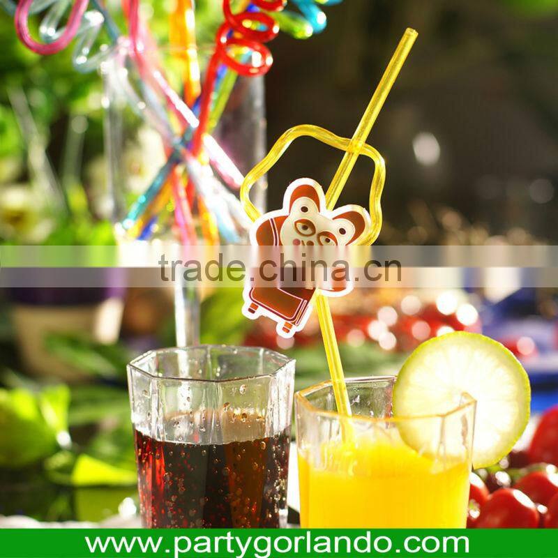 fancy bear topper volution PVC swizzle cocktail drink straws