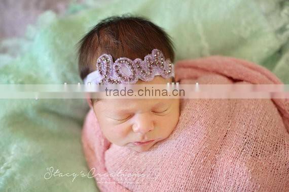 Newborn Baby Kids Pearl Diamond Headband Photo Props crystal Hair Band wh-1759