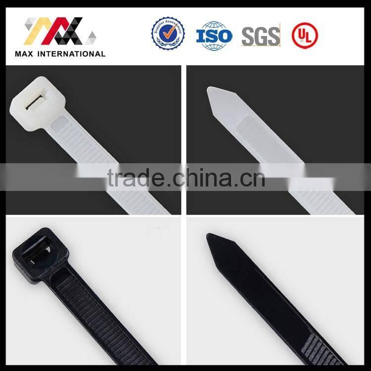 Black White Nylon Cable Ties with Mounting Hole