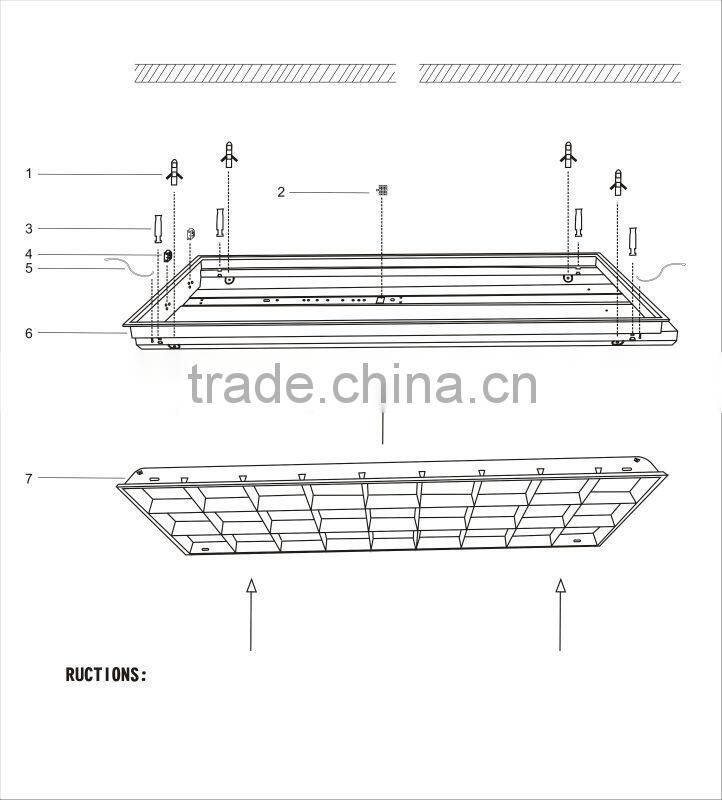 ceiling 2X40W T8 Reflective louver fitting with aluminum sheet grid white paint base louver fitting lamp with electronic ballast