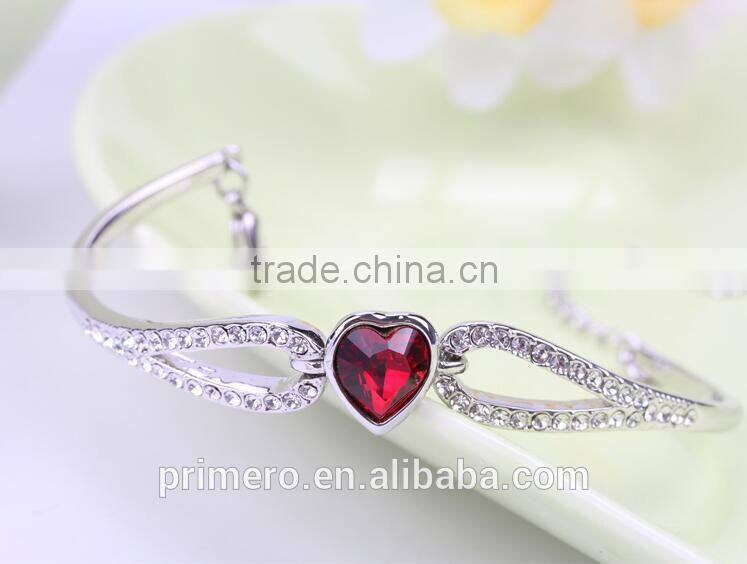 Love Gifts Austrian Crystal rhinestones Heart Angel Wings Bracelet bangle jewelry