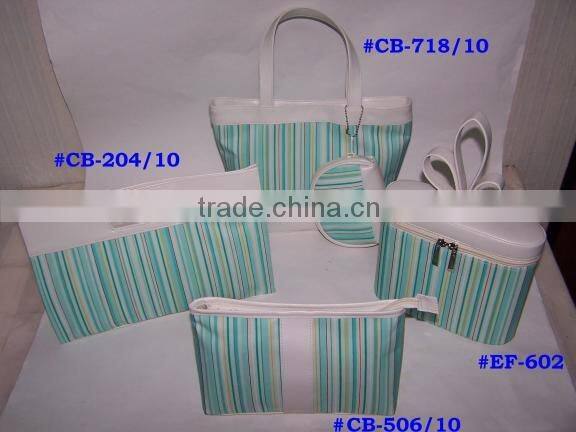 beauty bag,cosmetic bag,cosmetic case with strip printing