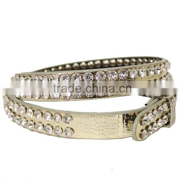 Crystal Studded Snake Print Fashion Belt
