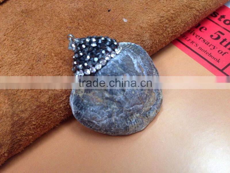 Wholesale Charm Fossilized blue coral pendant for accessories 35-45*5-10*5-10