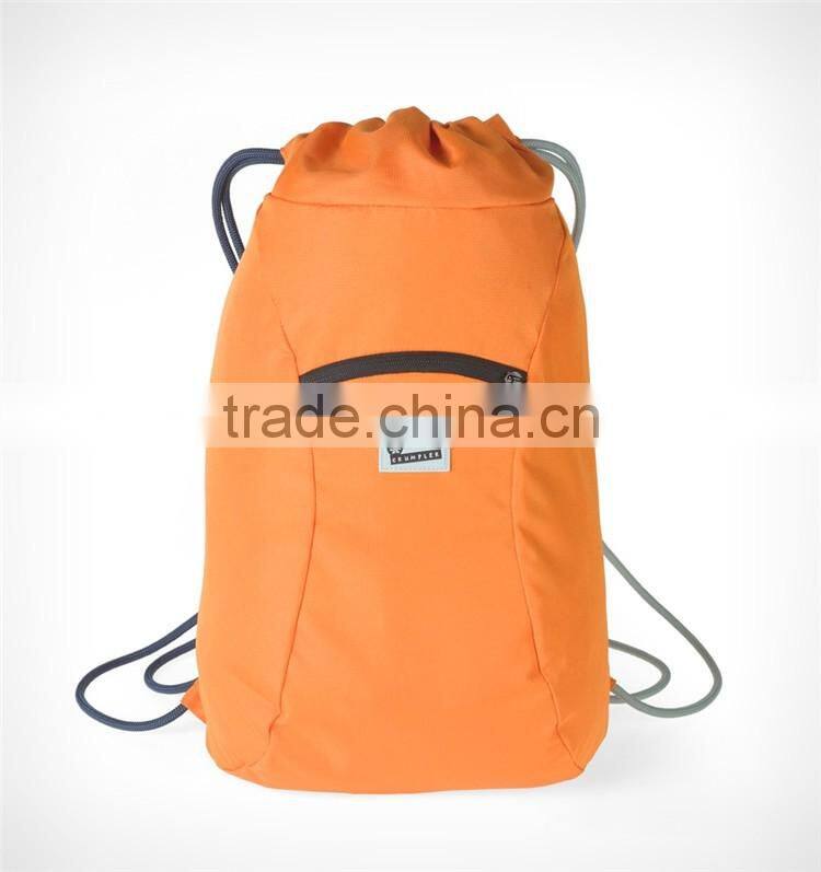 wholesale cheap small pink polyester outdoor gym backpack drawstring bag