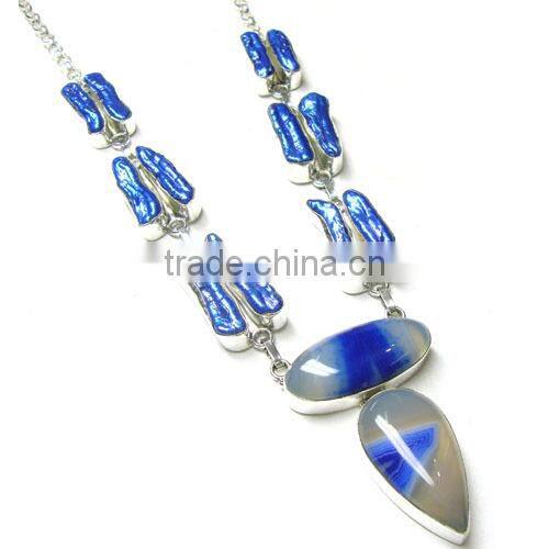 925 Sterling Silver Jewelry Necklace handmade jewellery ammonite fossil jewelry necklace wholesale