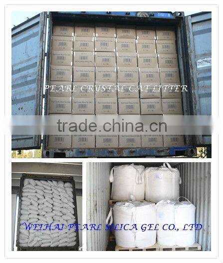 White with 3% blue/pink/green/purple colored crystal cat litter