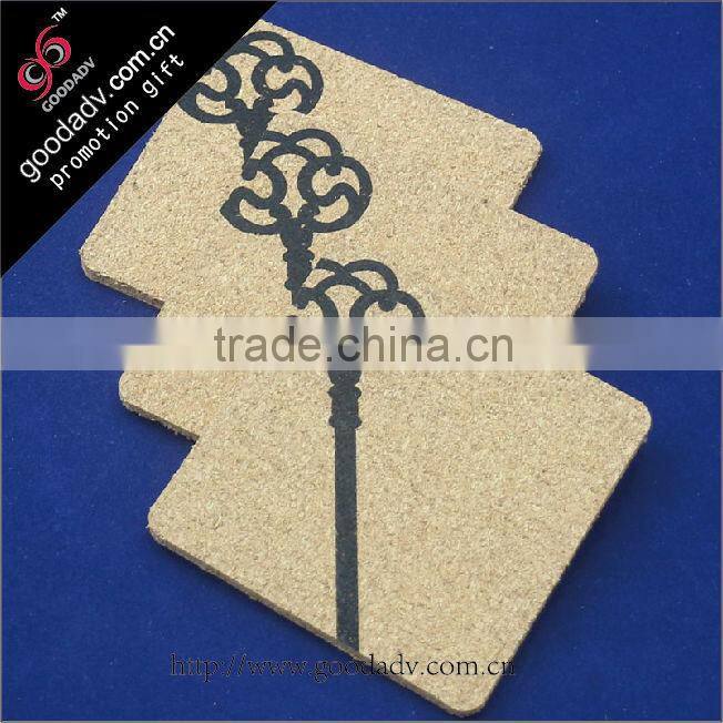 Wholesale guangzhou OEM wooden drink coasters cork coaster tea cup with logo