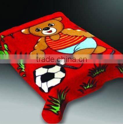 100% ployester animal printed raschel-knitted children blanket