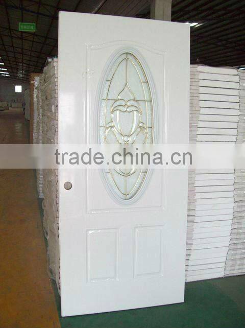exterior steel door ,flush door with full view glass
