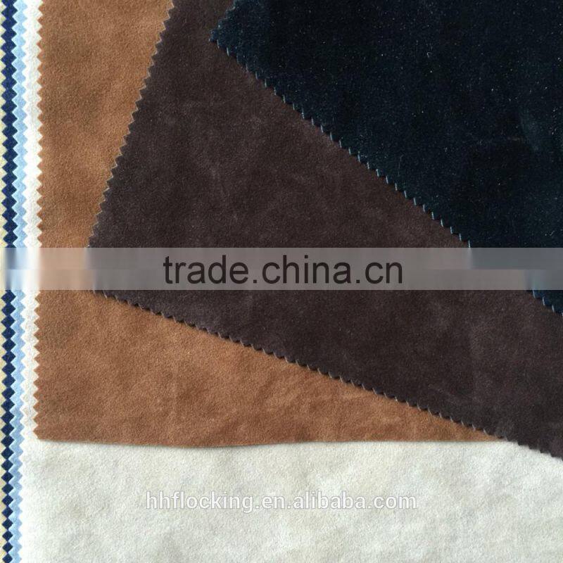 Hot cheap sale double-faced flock fabric use for shoes boots