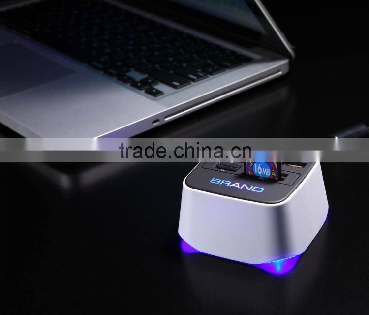 Computer SD TF M2 MS card reader with Usb Hub 2.0 LED COMBO