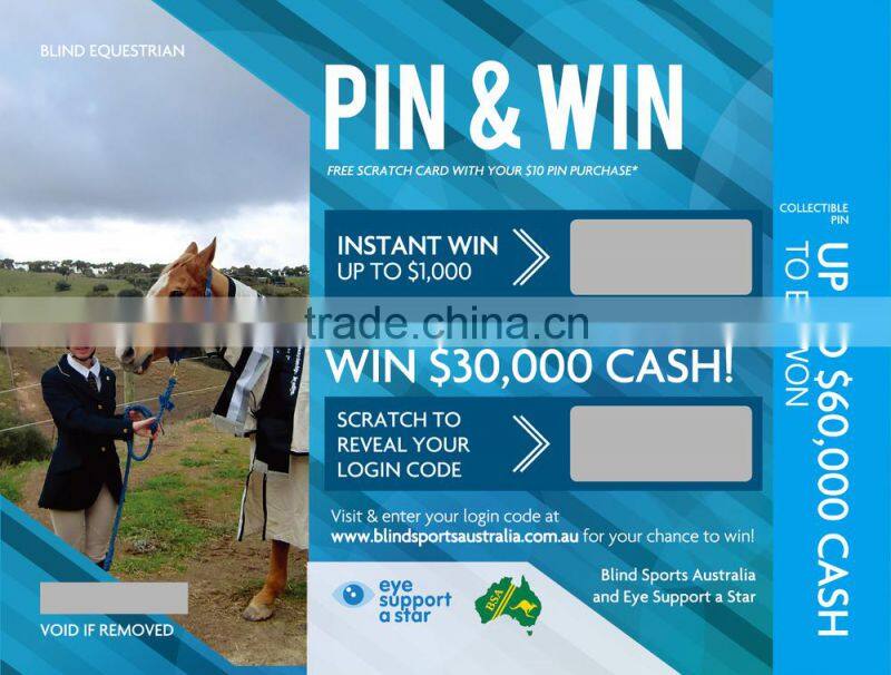 sports lottery scratch card printing