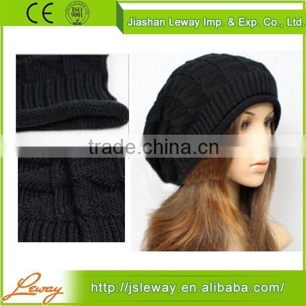 Wholesale Products High Quality Black Thick Slouchy Cap