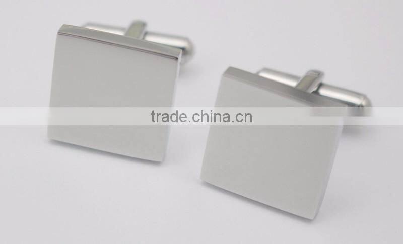 Personalized Logo Blank Stainless Steel Square Cuff Links