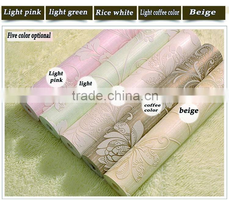 PVC waterproof deep embossed wallpaper for living room