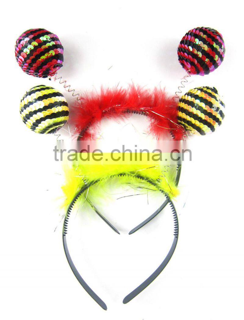 Black red beetle ladybug headband ladybird head poppers fancy dress costume accessory